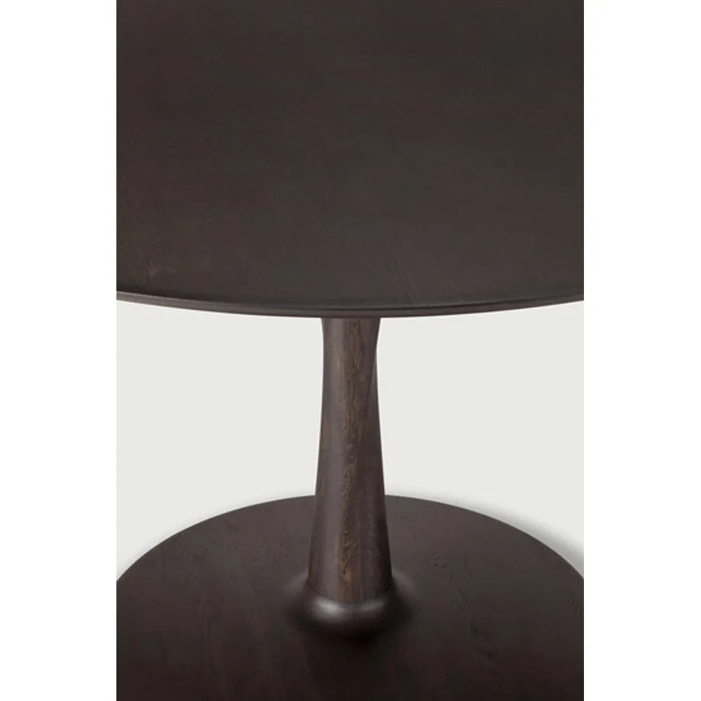 Ethnicraft – Torsion – Table Torsion – Chêne brun - Rond - 70 cm - Standard, 76 cm