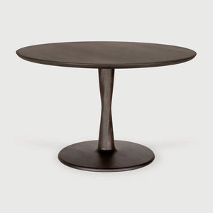 Ethnicraft – Torsion – Table Torsion – Chêne brun - Rond - 127 cm - Standard, 76 cm