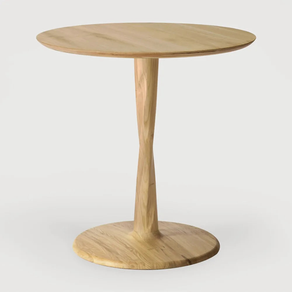 Ethnicraft – Torsion – Table Torsion – Chêne - Rond - 70 cm - Basse, 69 cm