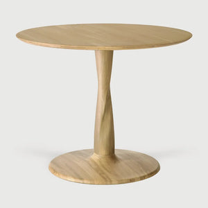 Ethnicraft – Torsion – Table Torsion – Chêne - Rond - 90 cm - Basse, 69 cm
