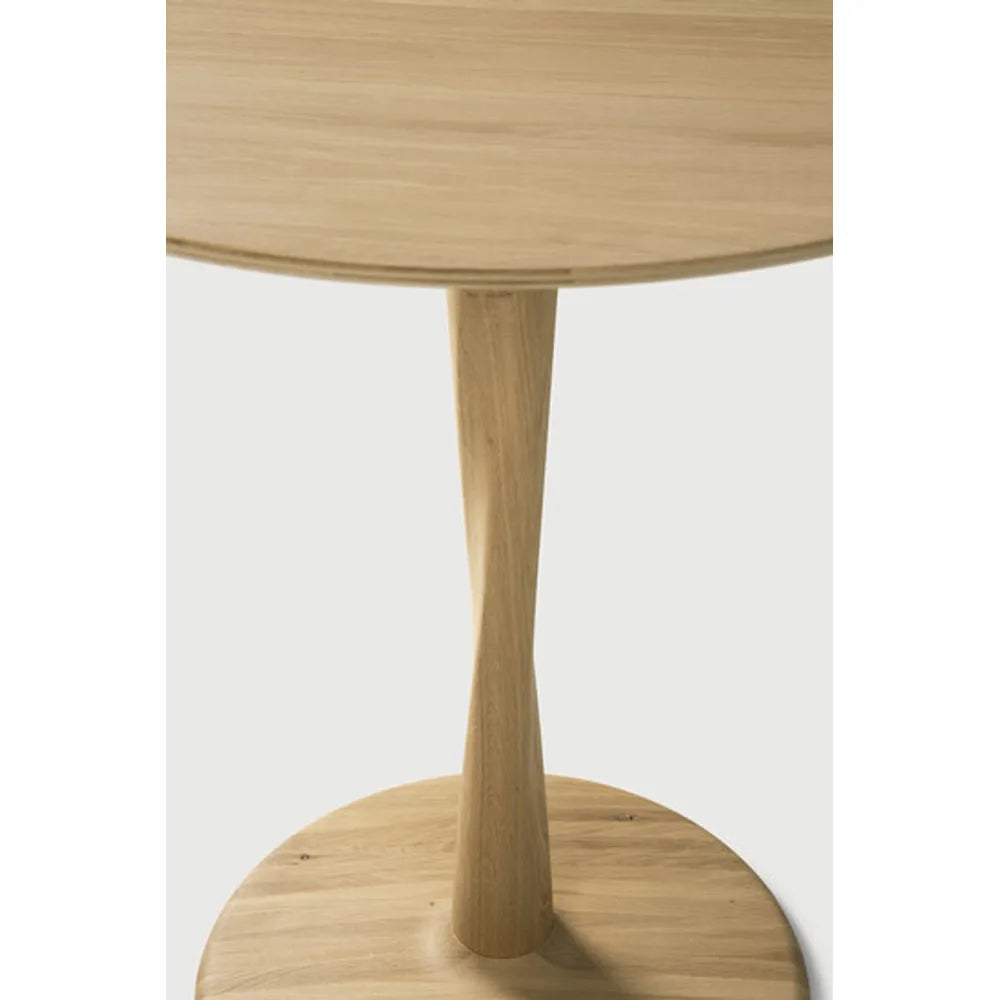 Ethnicraft – Torsion – Table Torsion – Chêne - Rond - 90 cm - Basse, 69 cm