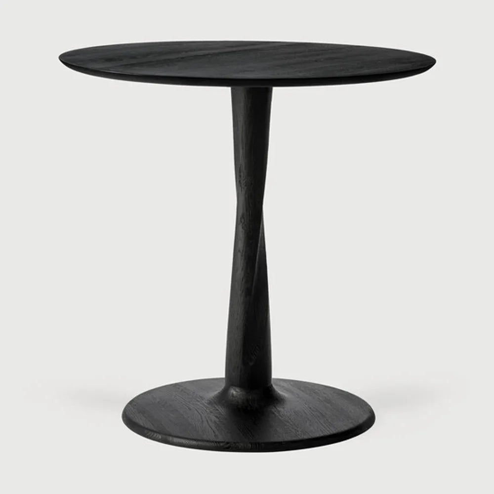 Ethnicraft – Torsion – Table Torsion – Chêne noir - Rond - 70 cm - Basse, 69 cm