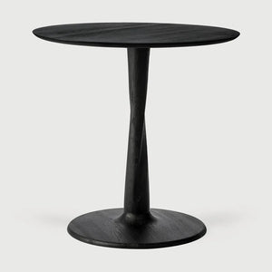 Ethnicraft – Torsion – Table Torsion – Chêne noir - Rond - 70 cm - Basse, 69 cm