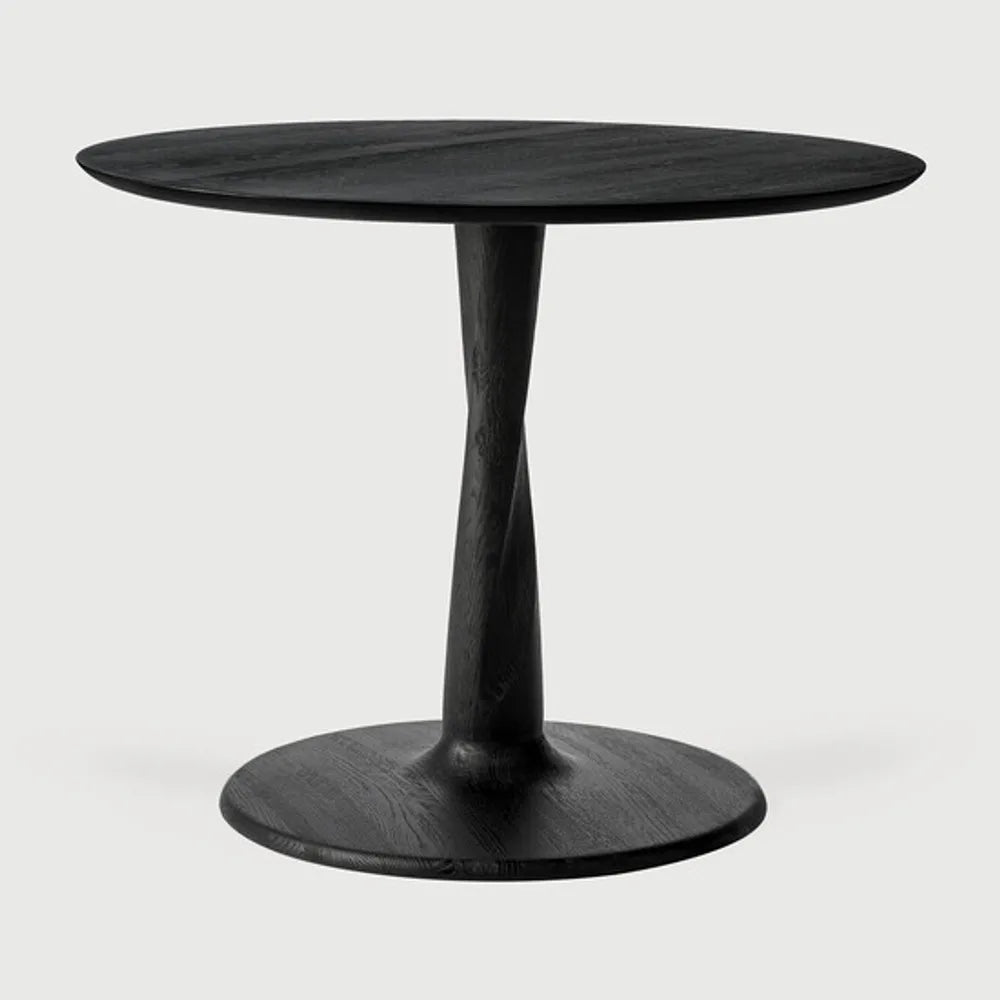Ethnicraft – Torsion – Table Torsion – Chêne noir - 90 cm - Rond - Basse, 69 cm