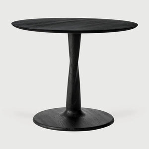 Ethnicraft – Torsion – Table Torsion – Chêne noir - 90 cm - Rond - Basse, 69 cm