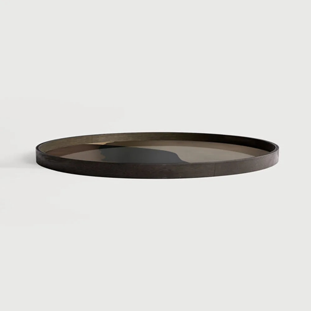 Ethnicraft – Translucent Silhouettes – Plateau En Verre Combined Dots – Graphite Combined