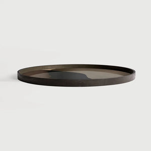 Ethnicraft – Translucent Silhouettes – Plateau En Verre Combined Dots – Graphite Combined