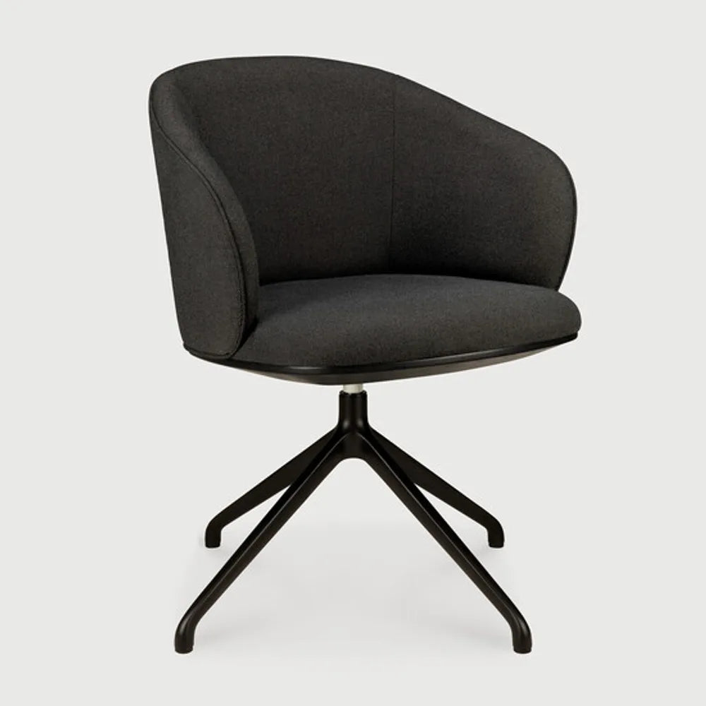 Ethnicraft – Unda – Chaise De Bureau Unda – Charcoal - Sans roues