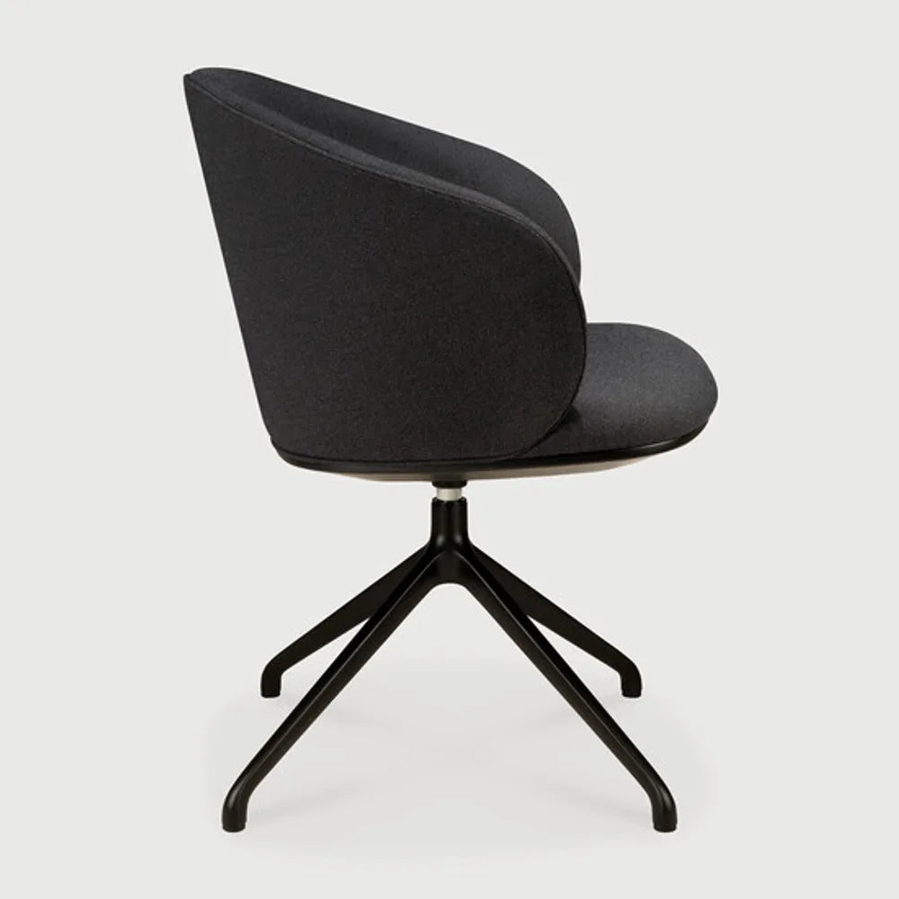 Ethnicraft – Unda – Chaise De Bureau Unda – Charcoal - Sans roues