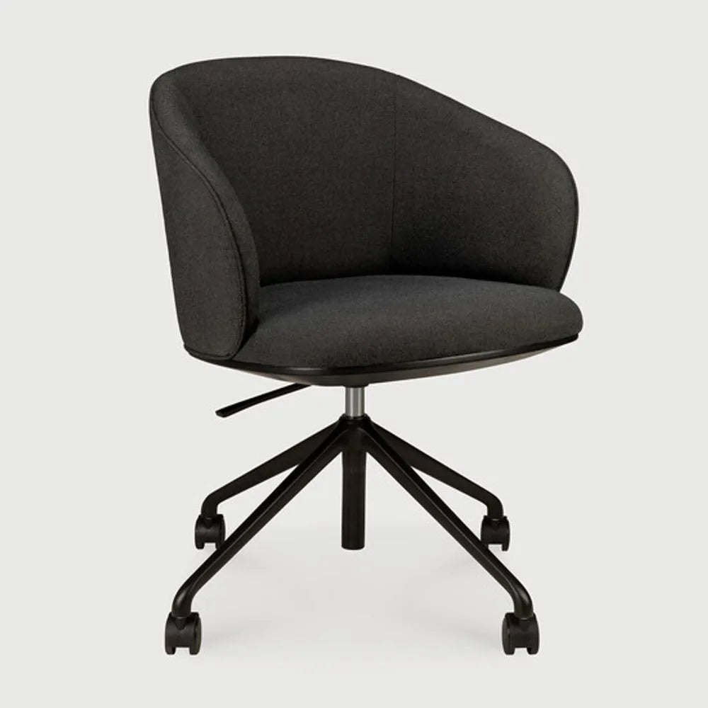 Ethnicraft – Unda – Chaise De Bureau Unda – Charcoal - Avec roues