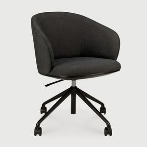 Ethnicraft – Unda – Chaise De Bureau Unda – Charcoal - Avec roues