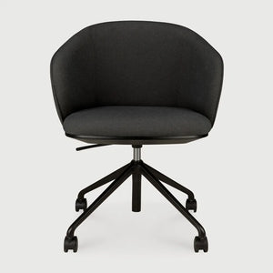 Ethnicraft – Unda – Chaise De Bureau Unda – Charcoal - Avec roues
