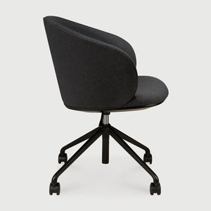 Ethnicraft – Unda – Chaise De Bureau Unda – Charcoal - Avec roues