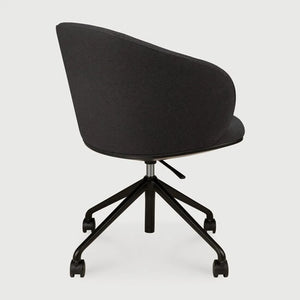 Ethnicraft – Unda – Chaise De Bureau Unda – Charcoal - Avec roues