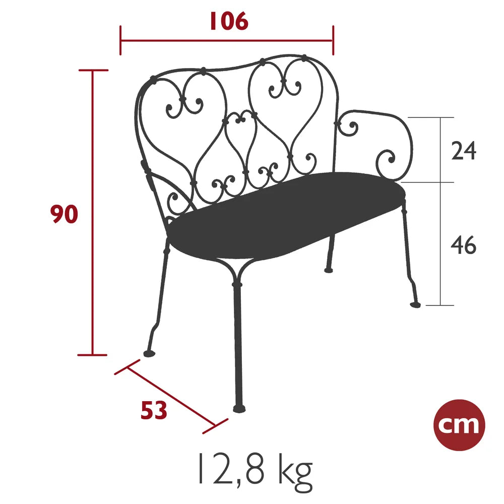 Fermob – Banquette – guide de dimensions