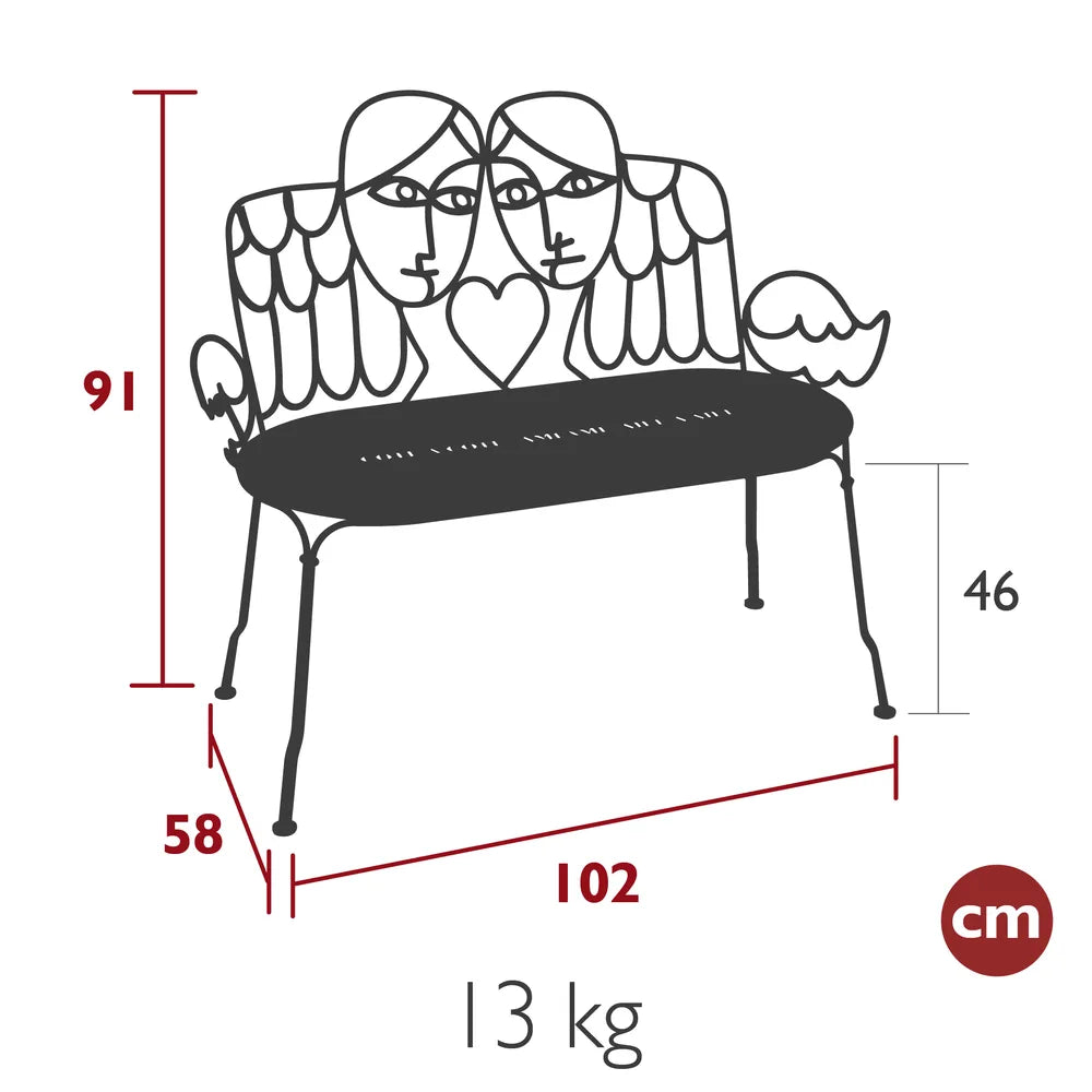 Fermob – Banquette aile et moi – guide de dimensions