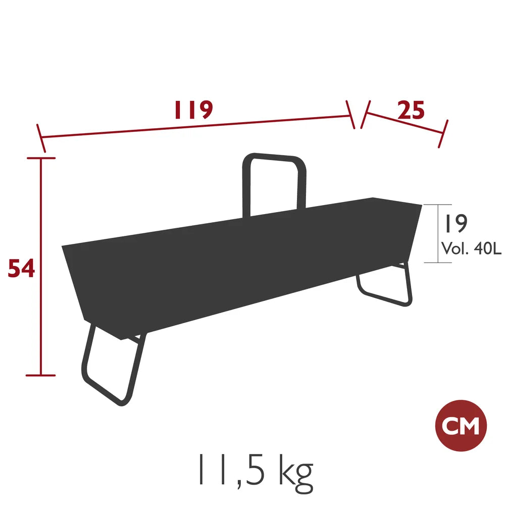 Fermob – Jardinière longue – guide de dimensions