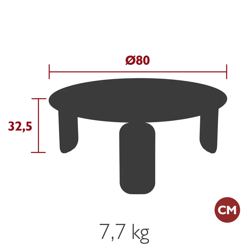 Fermob – Table basse ø 80 cm – guide de dimensions
