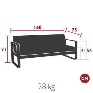 Fermob – Canapé 2 places – guide de dimensions