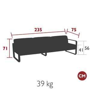 Fermob – Canapé 3 places – guide de dimensions