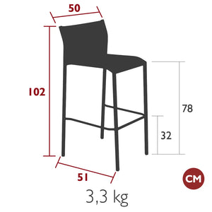 Fermob – Chaise de bar – guide de dimensions