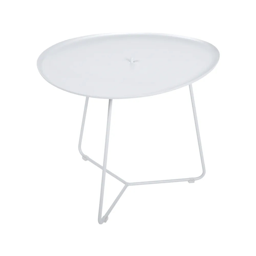 Fermob – Cocotte – Table basse ovale 55 x 44.5 cm, plateau amovible – Blanc coton