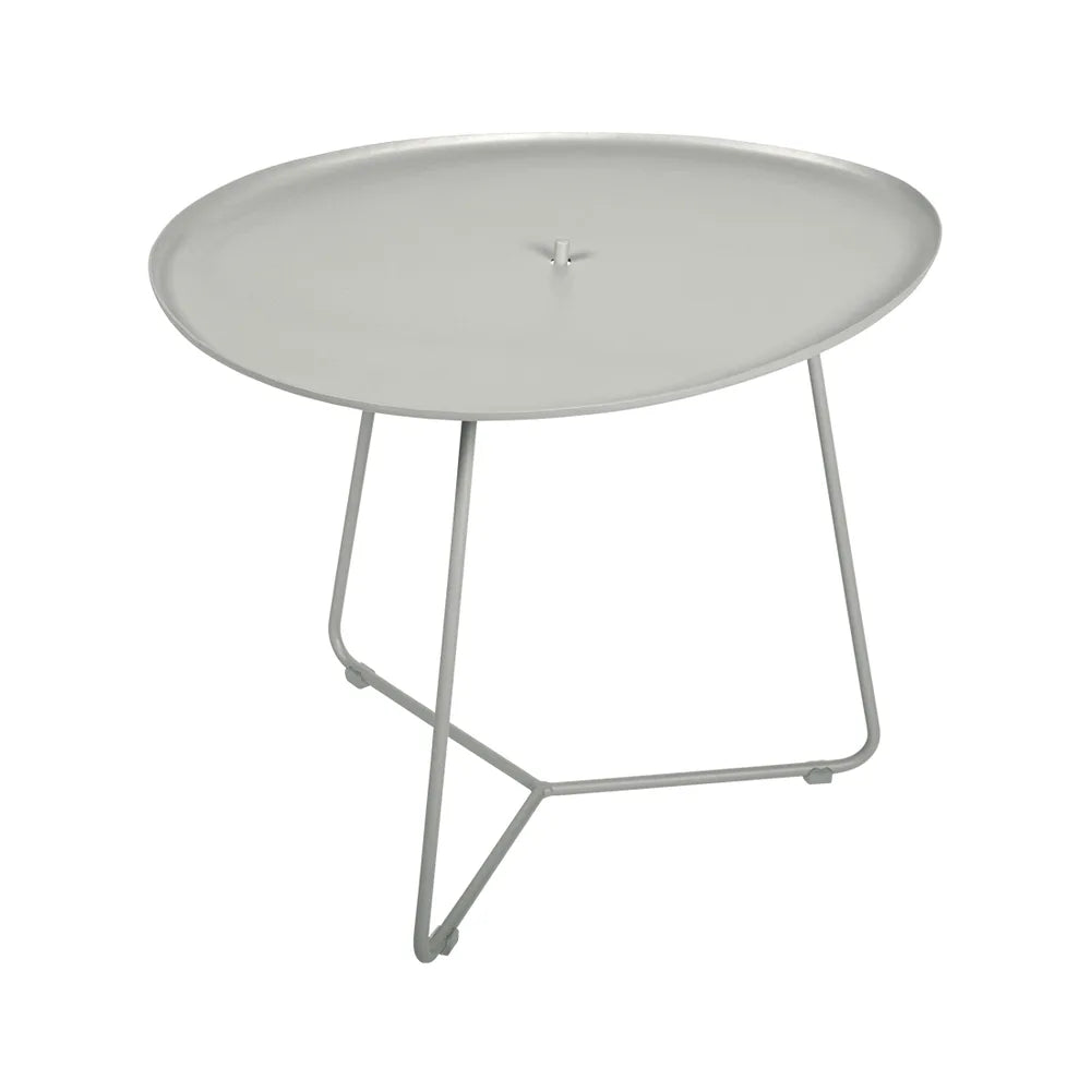 Fermob – Cocotte – Table basse ovale 55 x 44.5 cm, plateau amovible – Gris argile