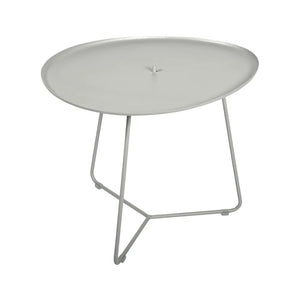 Fermob – Cocotte – Table basse ovale 55 x 44.5 cm, plateau amovible – Gris argile