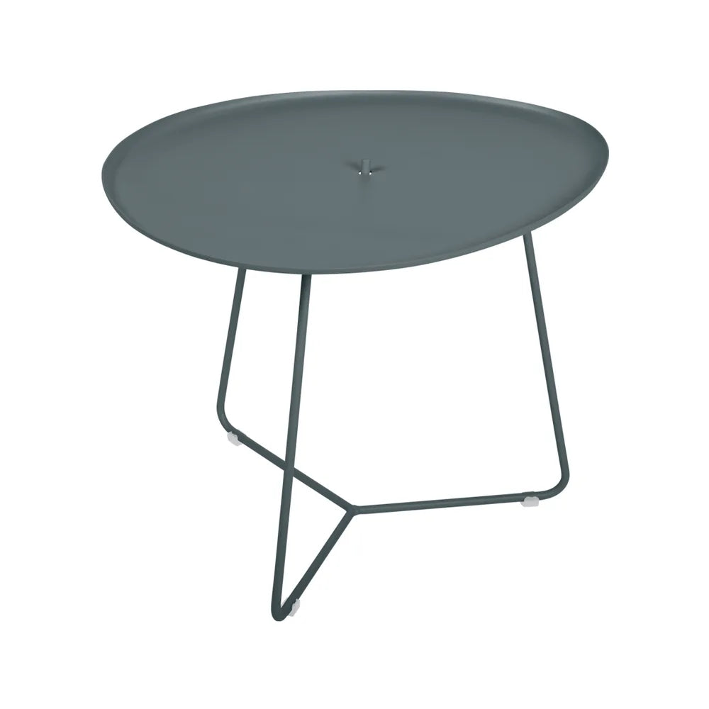 Fermob – Cocotte – Table basse ovale 55 x 44.5 cm, plateau amovible – Gris orage