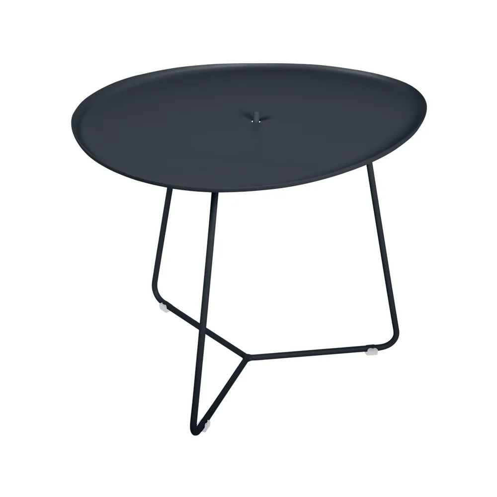 Fermob – Cocotte – Table basse ovale 55 x 44.5 cm, plateau amovible – Carbone