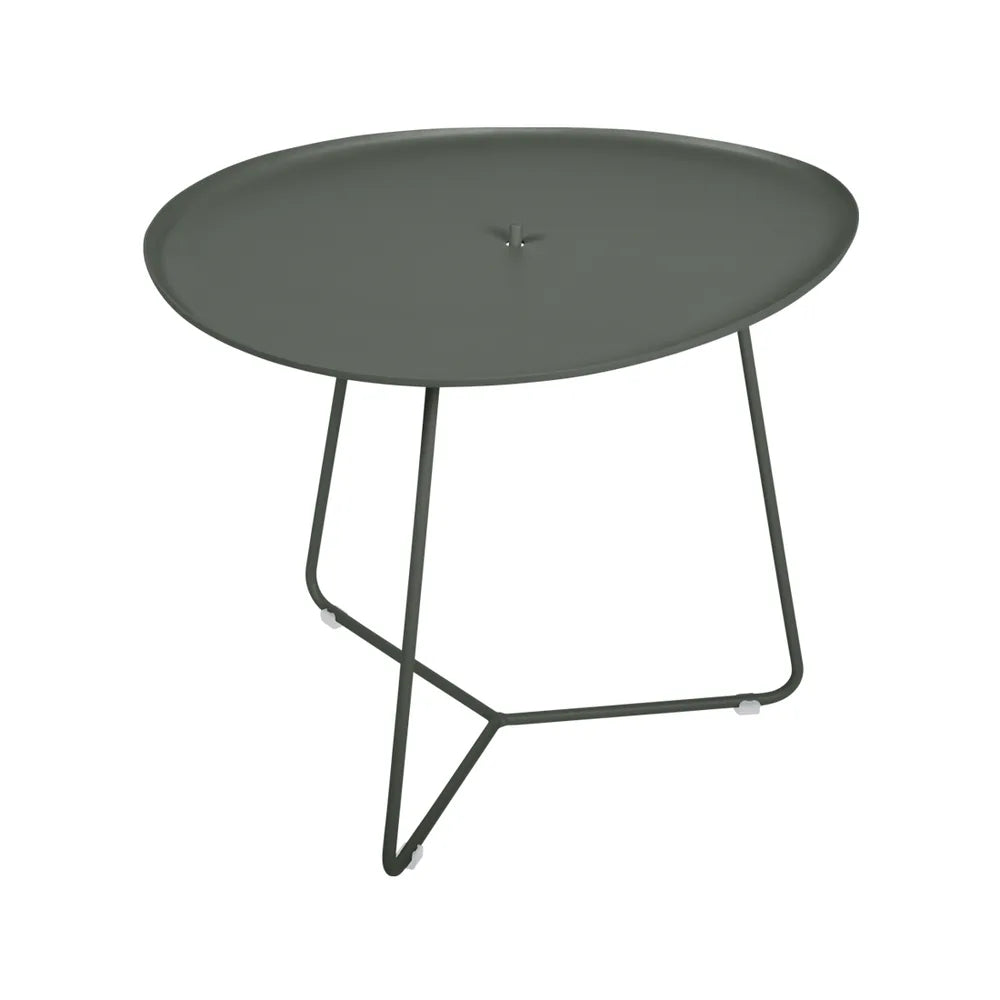Fermob – Cocotte – Table basse ovale 55 x 44.5 cm, plateau amovible – Romarin