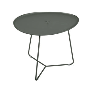 Fermob – Cocotte – Table basse ovale 55 x 44.5 cm, plateau amovible – Romarin