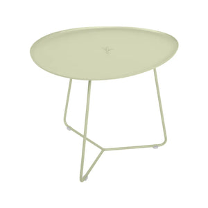 Fermob – Cocotte – Table basse ovale 55 x 44.5 cm, plateau amovible – Vert tilleul