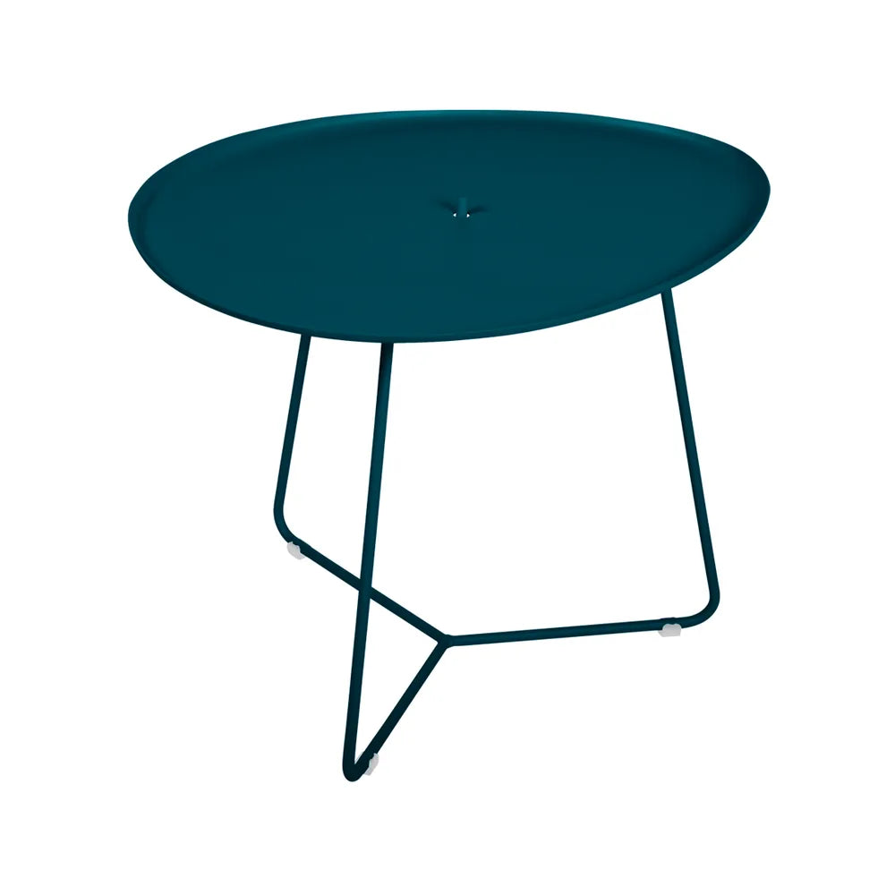 Fermob – Cocotte – Table basse ovale 55 x 44.5 cm, plateau amovible – Bleu acapulco