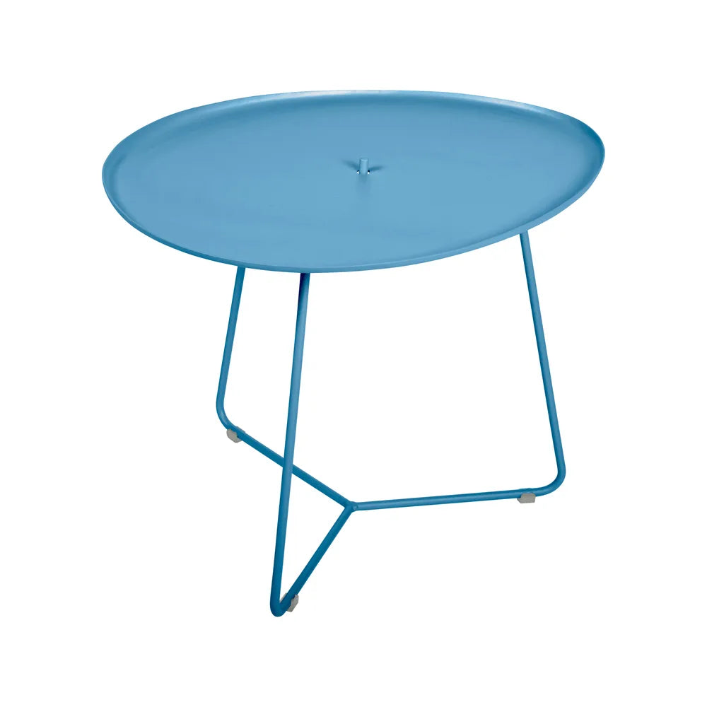 Fermob – Cocotte – Table basse ovale 55 x 44.5 cm, plateau amovible – Bleu maya