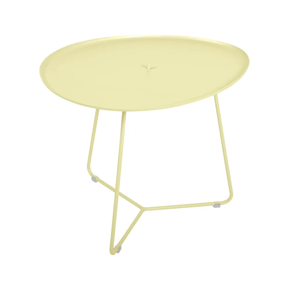 Fermob – Cocotte – Table basse ovale 55 x 44.5 cm, plateau amovible – Citron givré