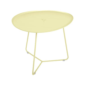 Fermob – Cocotte – Table basse ovale 55 x 44.5 cm, plateau amovible – Citron givré
