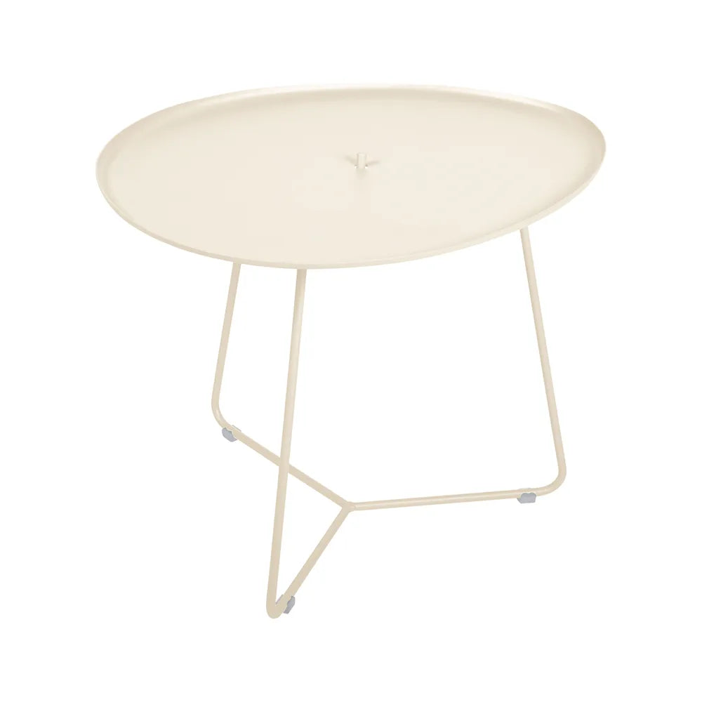 Fermob – Cocotte – Table basse ovale 55 x 44.5 cm, plateau amovible – Beige latte
