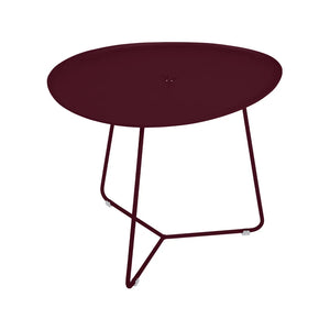 Fermob – Cocotte – Table basse ovale 55 x 44.5 cm, plateau amovible – Cerise noire