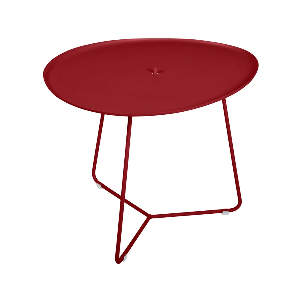 Fermob – Cocotte – Table basse ovale 55 x 44.5 cm, plateau amovible – Piment
