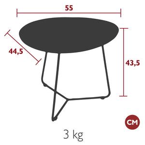 Fermob – Table basse ovale 55 x 44.5 cm, plateau amovible – guide de dimensions