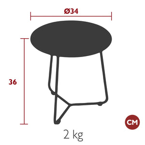 Fermob – Table d'appoint ø 34 cm – guide de dimensions