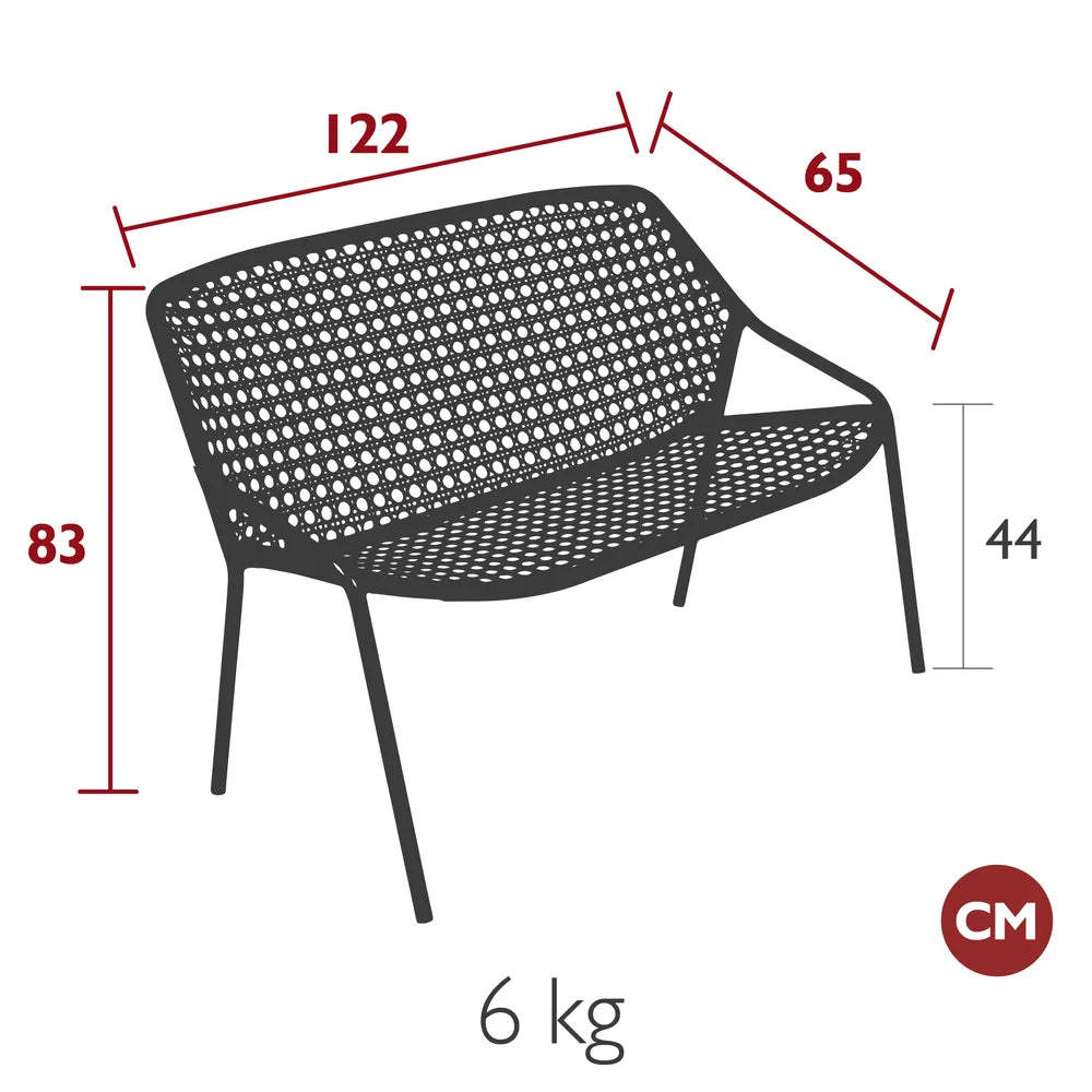 Fermob – Banquette 2 places – guide de dimensions