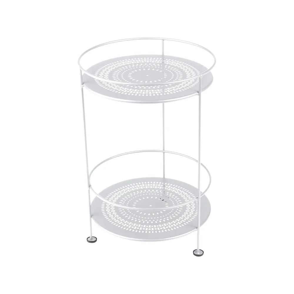 Fermob – Guinguette – Guéridon double plateau perforé – Blanc coton