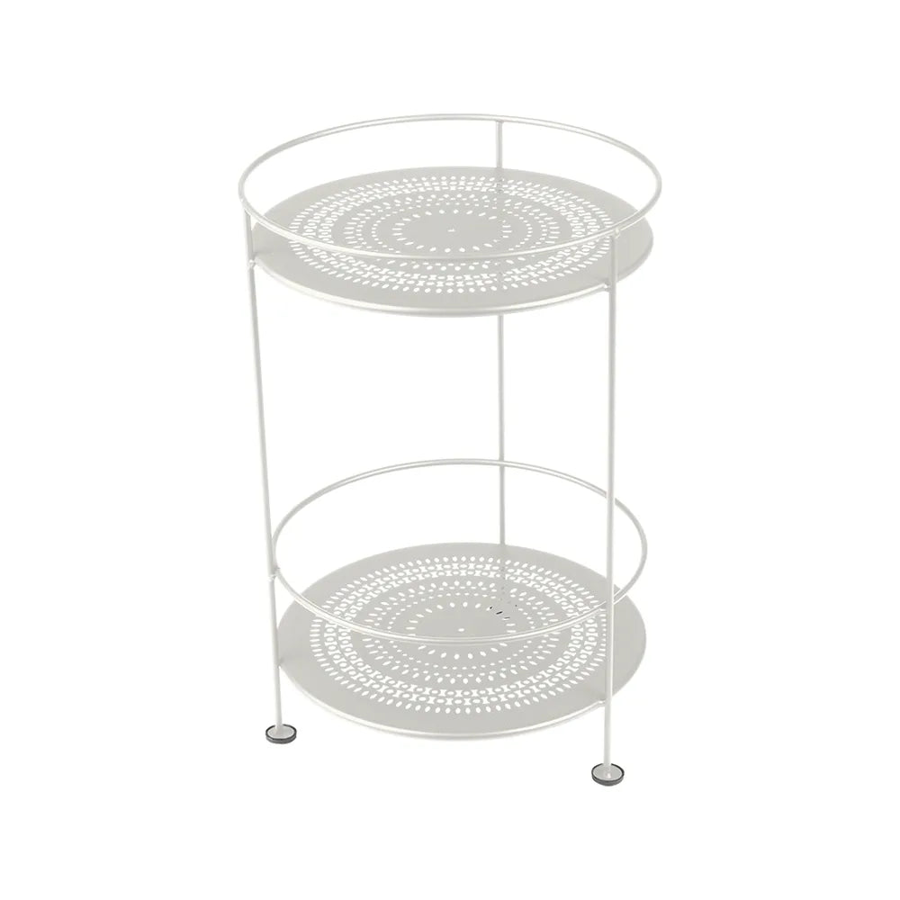Fermob – Guinguette – Guéridon double plateau perforé – Gris argile