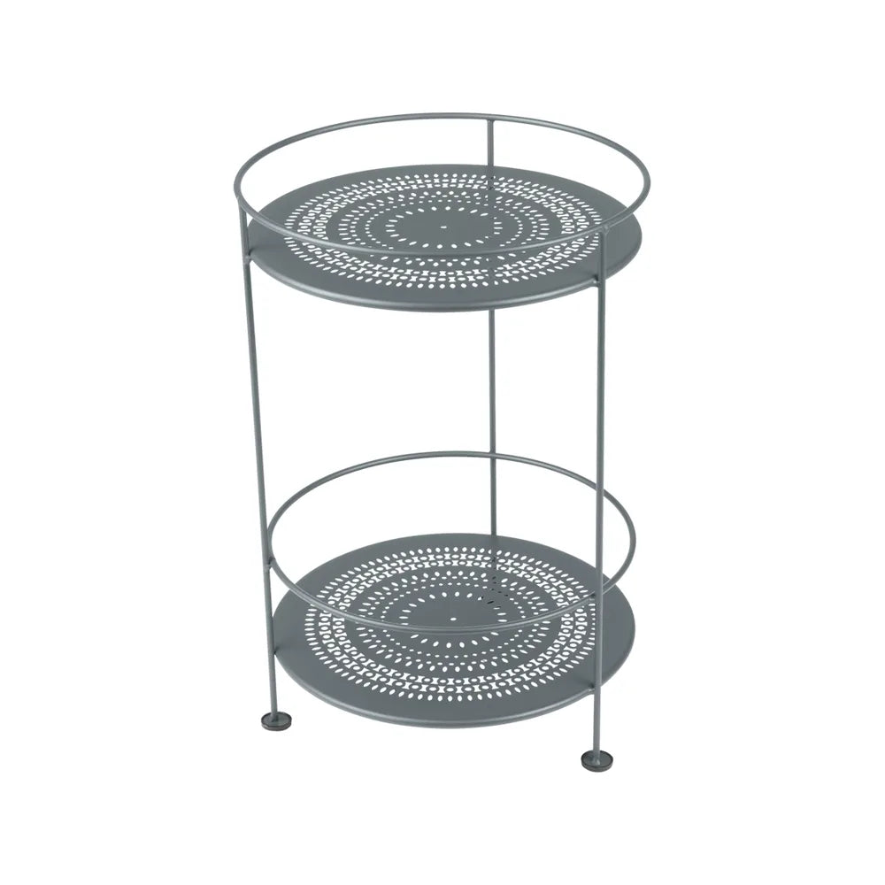 Fermob – Guinguette – Guéridon double plateau perforé – Gris orage