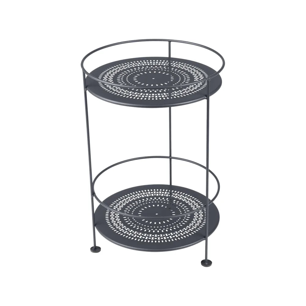 Fermob – Guinguette – Guéridon double plateau perforé – Carbone