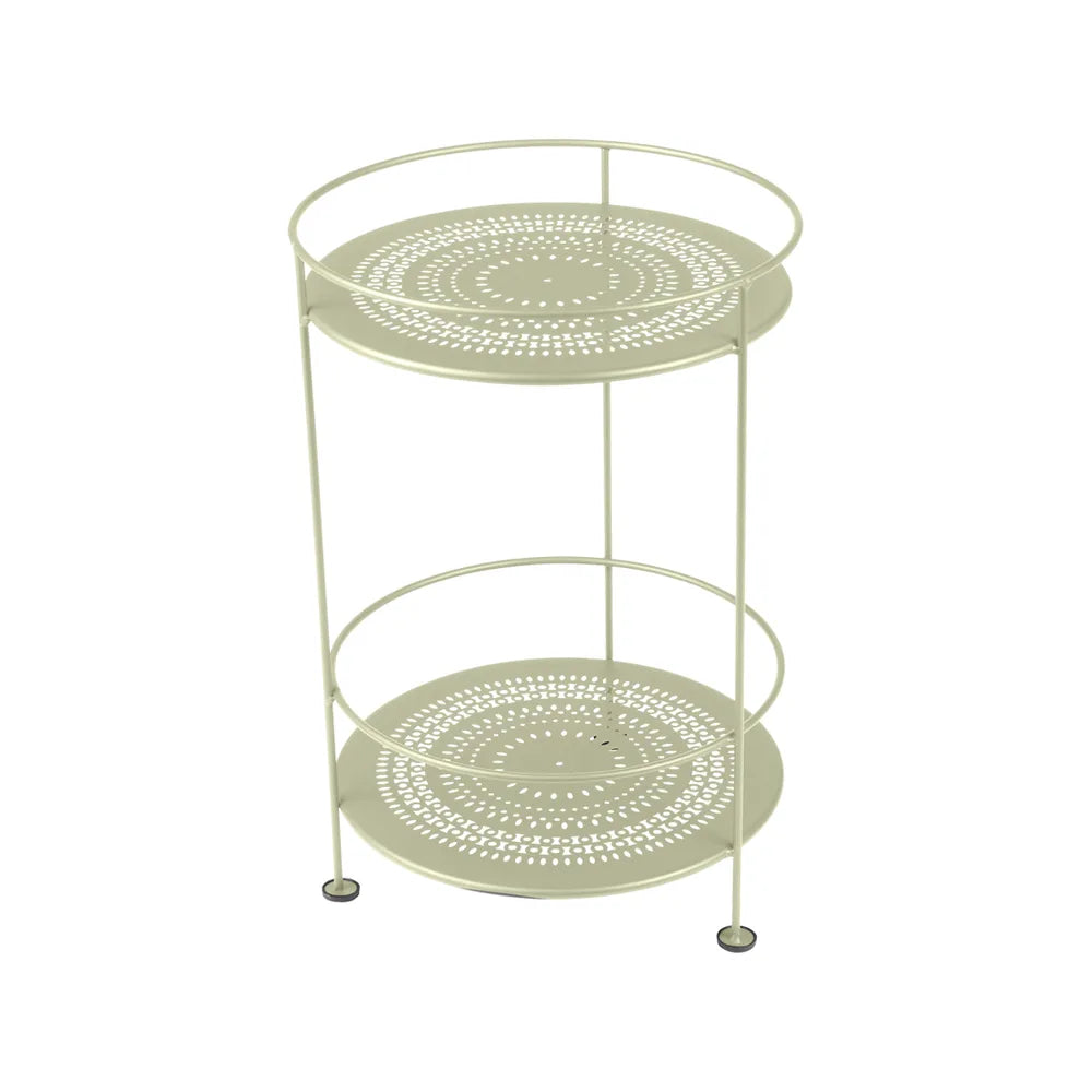 Fermob – Guinguette – Guéridon double plateau perforé – Vert tilleul