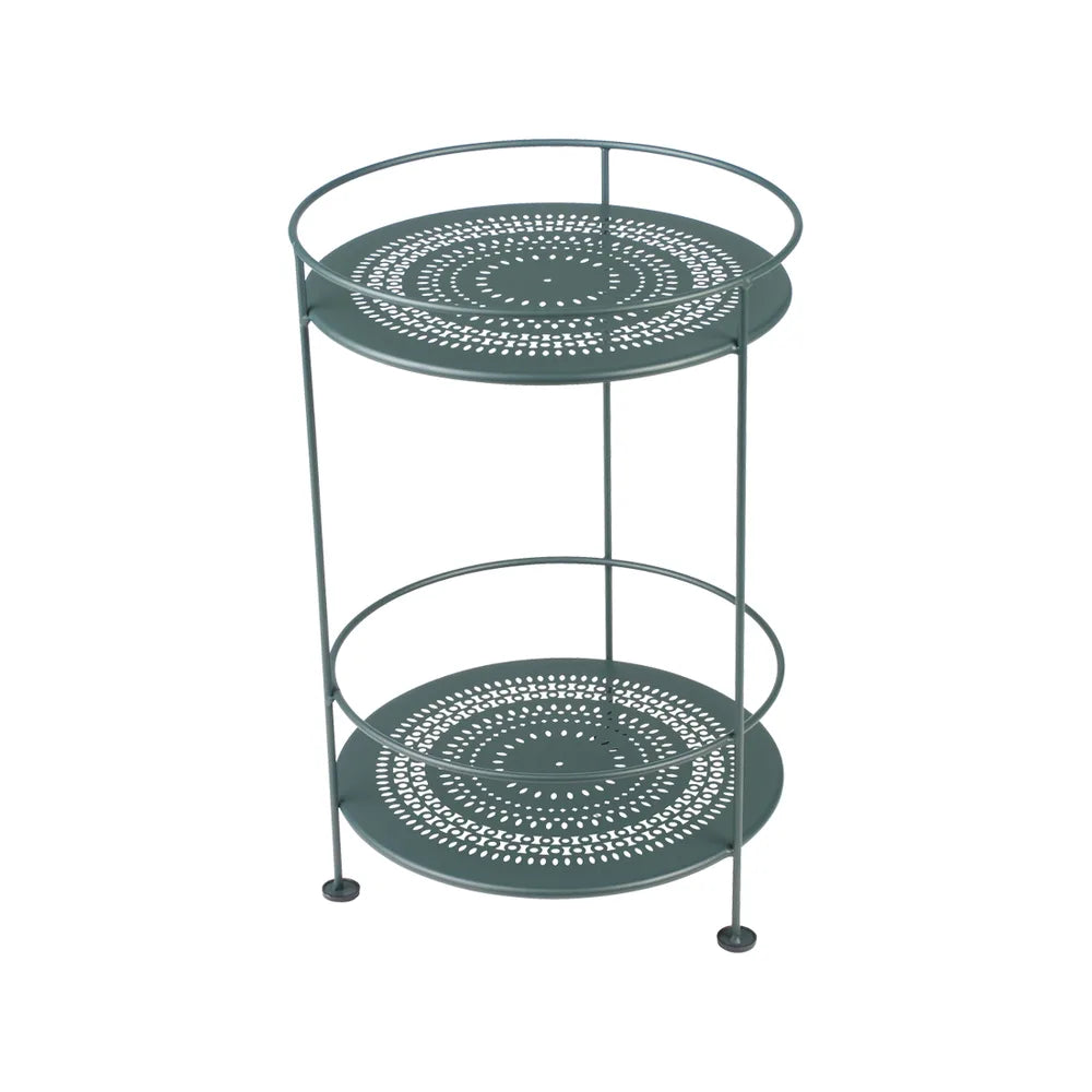 Fermob – Guinguette – Guéridon double plateau perforé – Vert cèdre
