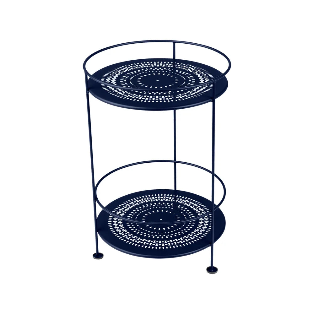 Fermob – Guinguette – Guéridon double plateau perforé – Bleu abysse